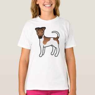 White and Tan Smooth Fox Terrier Niedlicher Cartoo T-Shirt