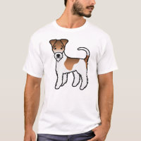 White and Tan Wire Fox Terrier Niedlicher Cartoon