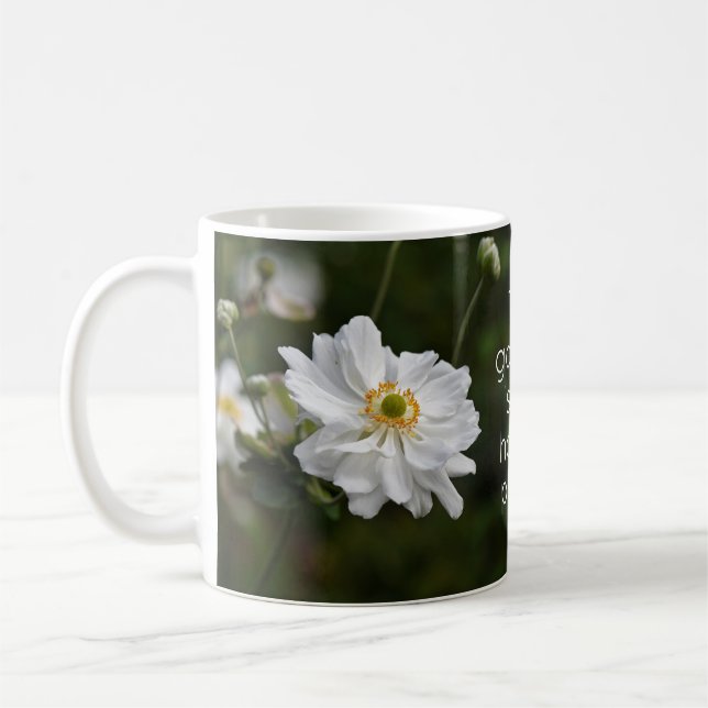White Anemone Garden Blume Happy Place Kaffeetasse (Links)