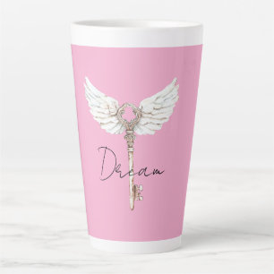 White Angel Feathers Key Milchtasse