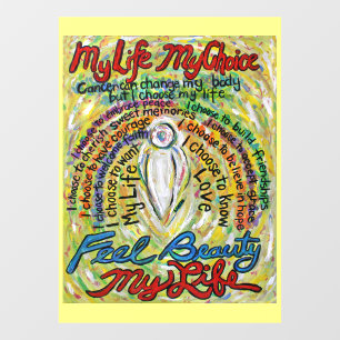 White Angel mit Cancer Gedicht Art Fensterklammer Fensteraufkleber