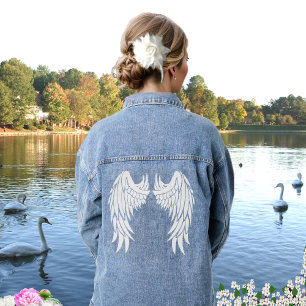 White Angel Wings Jeansjacke