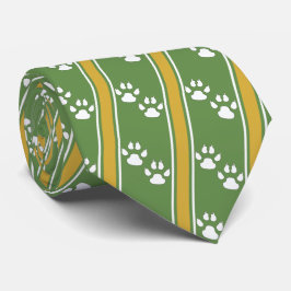 White Animal Paw Claw Prints Team Sports Necktie Krawatte