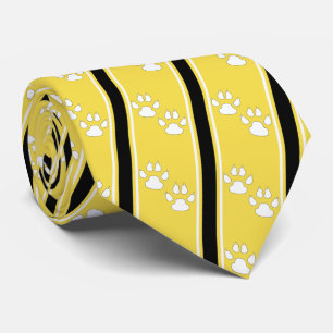 White Animal Paw Claw Prints Team Sports Necktie Krawatte