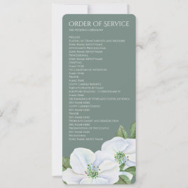 White Apple Blossom Order of Service Wedding Einladung