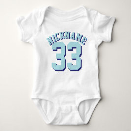 White & Aqua Baby | Sports Jersey Design Baby Strampler