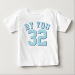 White & Aqua Baby | Sports Jersey Design T-shirt<br><div class="desc">White & Aqua Baby | Sports Jersey Design ・ Baby T - Shirt</div>