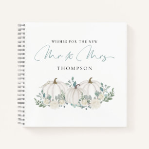 White Aquamarin Pumpkins wünscht Mr. Guest Book Notizbuch
