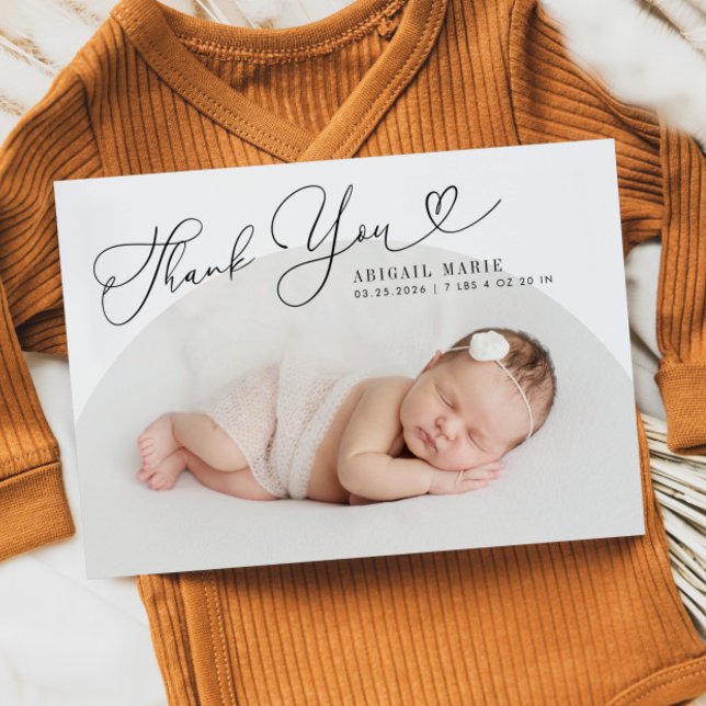 White Arch Frame Danke der Geburtserklärung Ankündigung (Von Creator hochgeladen)