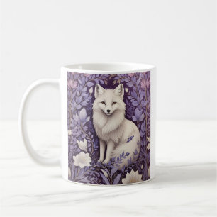 White Arctic Fox Lavender William Morris Floral Kaffeetasse