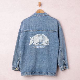 White Armadillo Personalisiert Graphic Jeansjacke