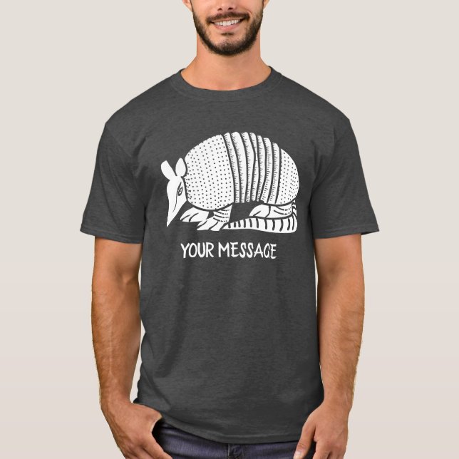 White Armadillo Personalisiert Graphic T-Shirt (Vorderseite)