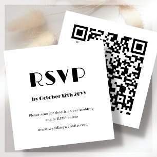 White Art Deco   QR-Code   HochzeitsrSVP Begleitkarte