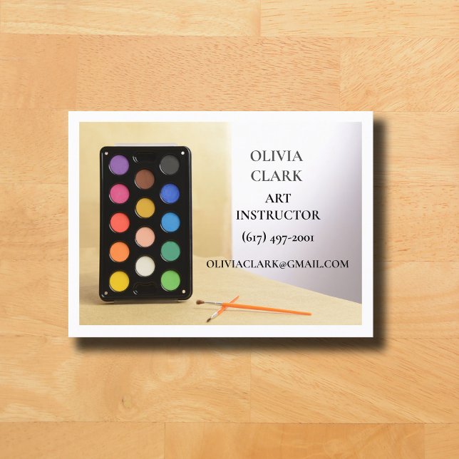 White Art Teacher Tutor Erzieherin Kunst-Klasse Visitenkarte (Art Teacher Business Card White )