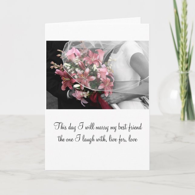 White Artistic Wedding Card Karte (Vorderseite)