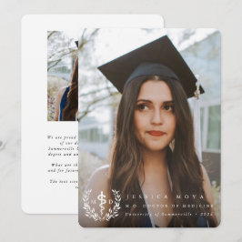 White Asclepius MD Doctor of Medicine Abschluss Ankündigung