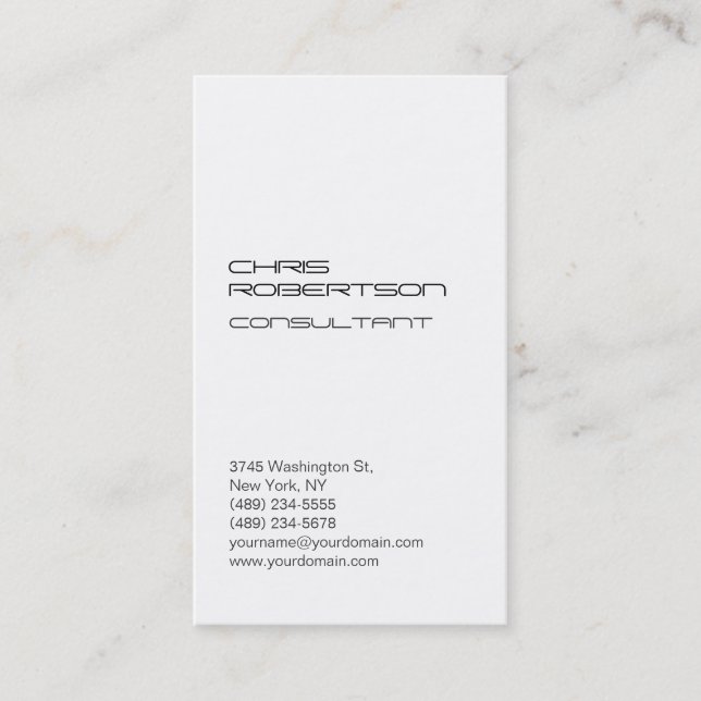 White Attraktive Charming Standard Business Card Visitenkarte (Vorderseite)