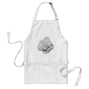 White auf Weiß - skulptierte Rose Schürze