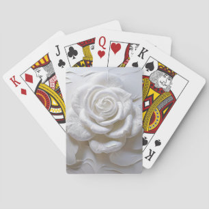 White auf Weiß - skulptierte Rose Spielkarten