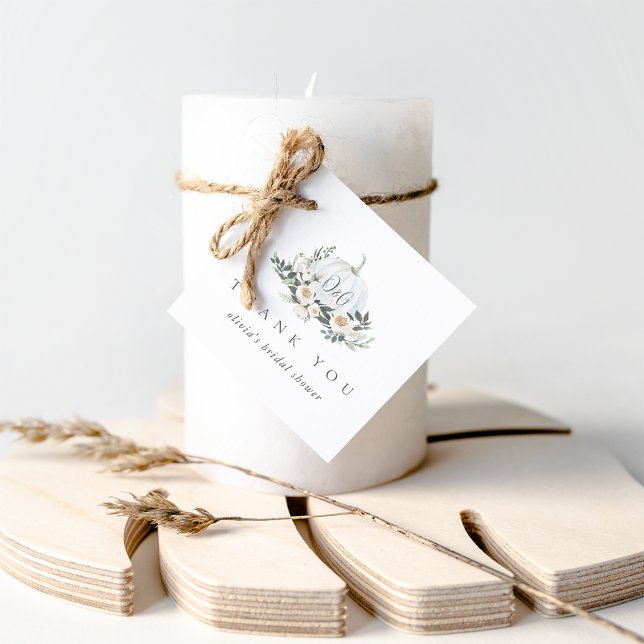 White Autumn Pumpkin Greenery Vielen Dank Geschenkanhänger (Von Creator hochgeladen)