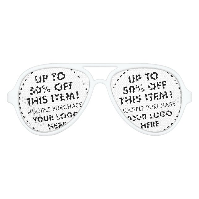 White Aviator Shades 50% Rabatt auf Bulk Buy Partybrille (Vorderseite)