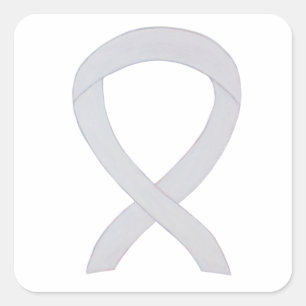 White Awareness Ribbon Art Decal Sticker