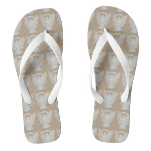 White Awareness Ribbon Engel Custom Flip Flops