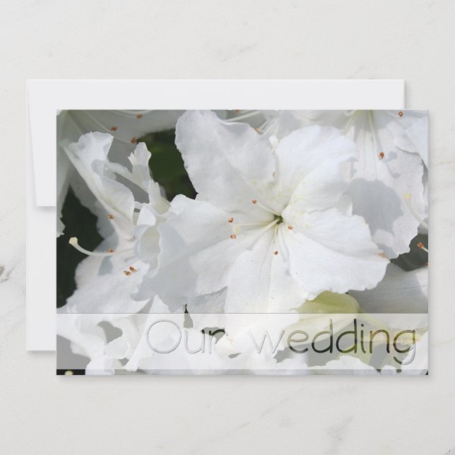 White Azalea Wedding Save the Date Personalize it Einladung (Vorderseite)
