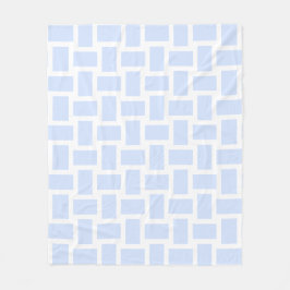 White & Baby Blue Pastell Weave Design Fleecedecke