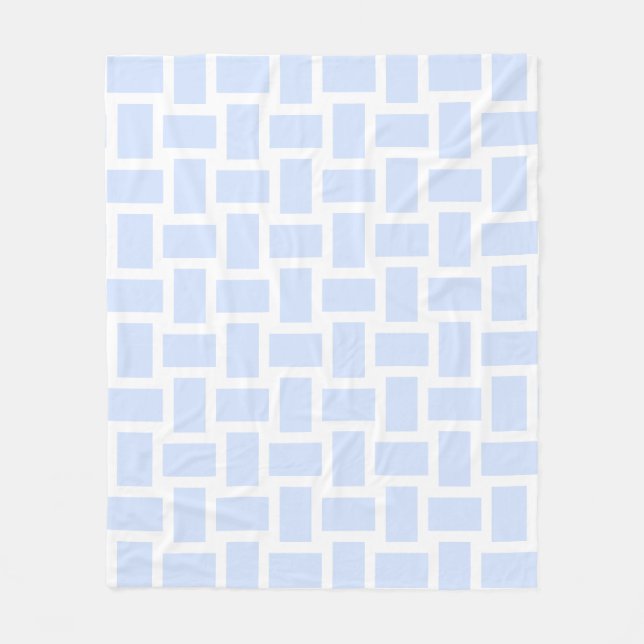 White & Baby Blue Pastell Weave Design Fleecedecke (Vorderseite)