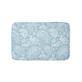 White & Baby Blue Vintag Paisley Badematte