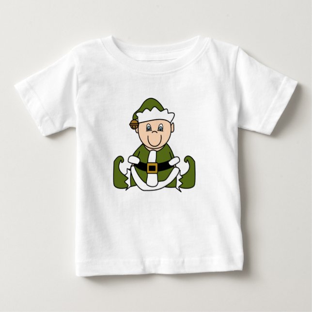 White Baby Christmas Elf Baby T-shirt (Vorderseite)
