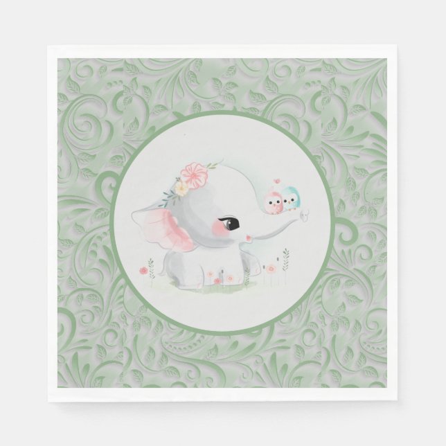 White Baby Elephant Serviette (Vorderseite)