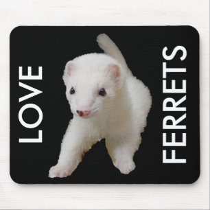 White Baby Ferret Mousepad