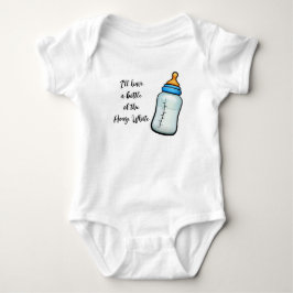 White Baby Flasche Strampler