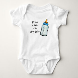 White Baby Flasche Strampler