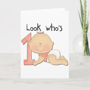 White Baby Girl 1. Geburtstagsgeschenke und Gesche Karte