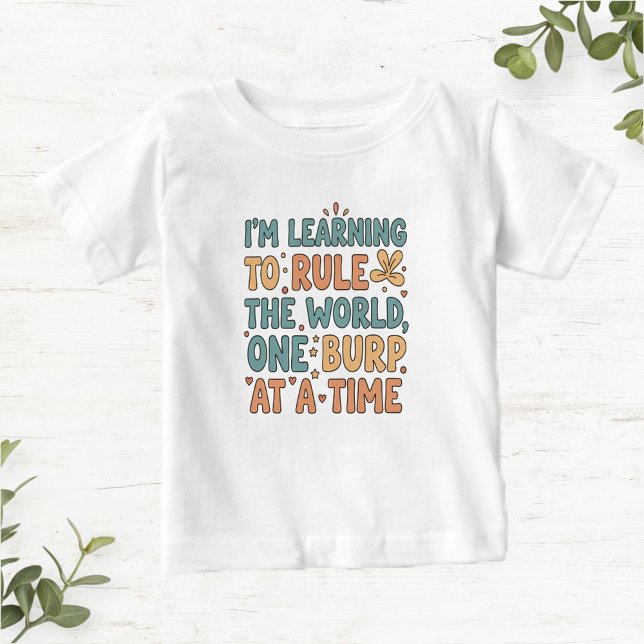 White Baby T-Shirt with Funny Phrase in Cotton (Von Creator hochgeladen)