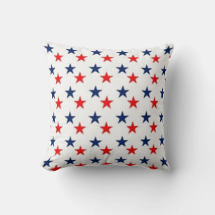 WHITE Background, WHITE & BLUE Stars USA Kissen