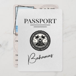 White Bahamas Passport Save the Date
