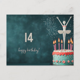 White Ballerina Birthday Cake Postkarte