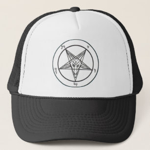 White Baphomet Trucker Hat Truckerkappe