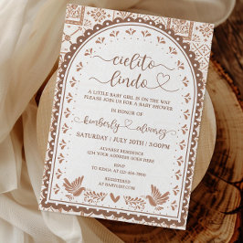 White & Barro Cielito Lindo Baby Dusche Einladung