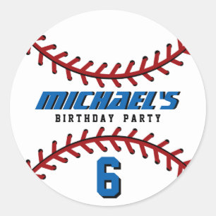 White Baseball Sticker Sportteam Geburtstagsparty