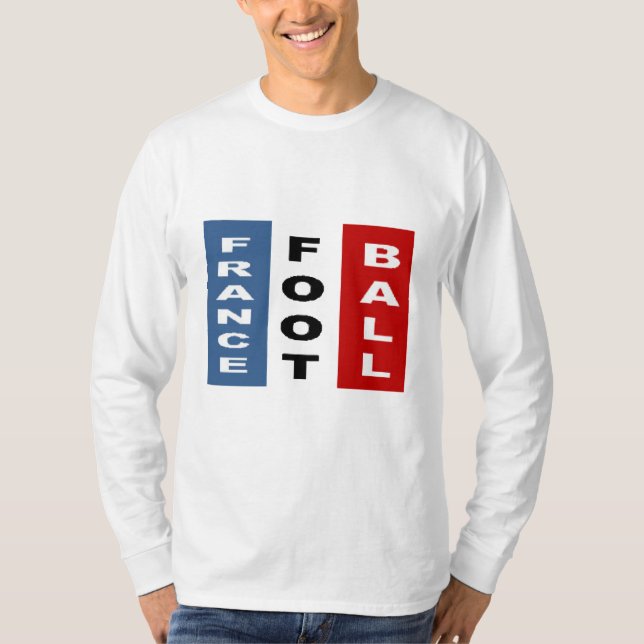White Basic T-Shirt FRANCE FOOTBALL (Vorderseite)