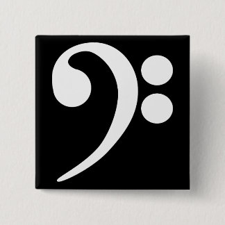 White Bass Clef Button