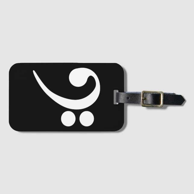 White Bass Clef Gepäckanhänger (Vorderseite (Horizontal))