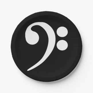 White Bass Clef Pappteller