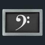 White Bass Clef Rechteckige Gürtelschnalle<br><div class="desc">Zeig deinen Lieblingsschnitt ab! Ein weißer Basskleber erscheint auf dunklem Hintergrund. Ideal für Musiker und Musikliebhaber!</div>