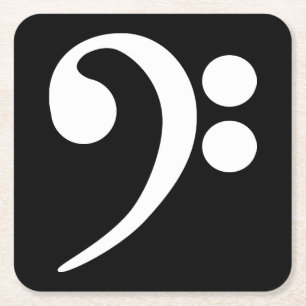 White Bass Clef Rechteckiger Pappuntersetzer